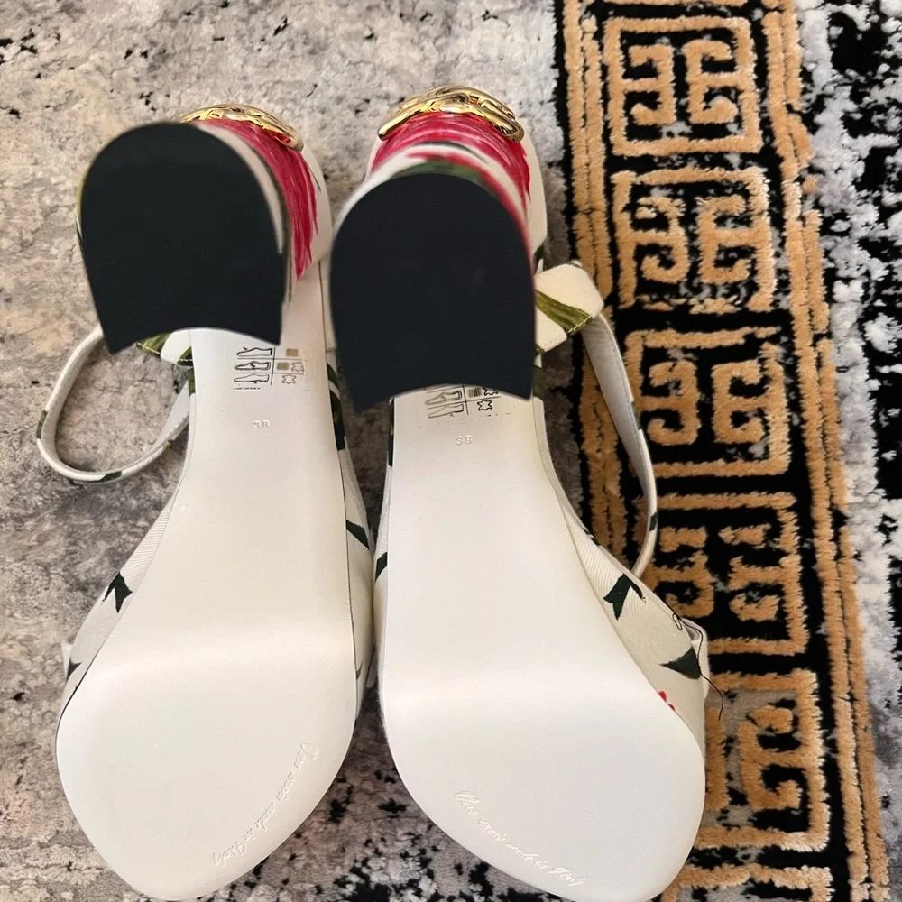 Dolce & Gabbana Keira Floral Platform Sandals  Size 38 EU  Made in Italy - Picture 7 of 8